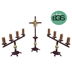 Altar Completo Restaurado – Crocodilo Bordô com Ouro