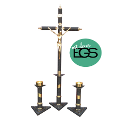 Altar Triangular Completo Novo – Crocodilo Preto com Ouro