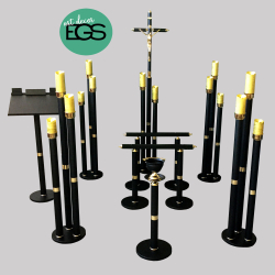 Capela Alumínio 3 Tubos Lacada – Preto Texturado com Ouro