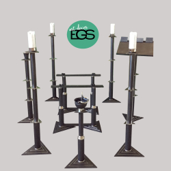 Capela Alumínio Triangular Lacada – Crocodilo Preto com Níquel